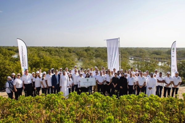 Etihad Airways and Marriott International celebrated the planting of 12,000 mangrove trees to complete the Etihad